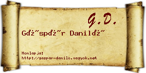 Gáspár Daniló névjegykártya